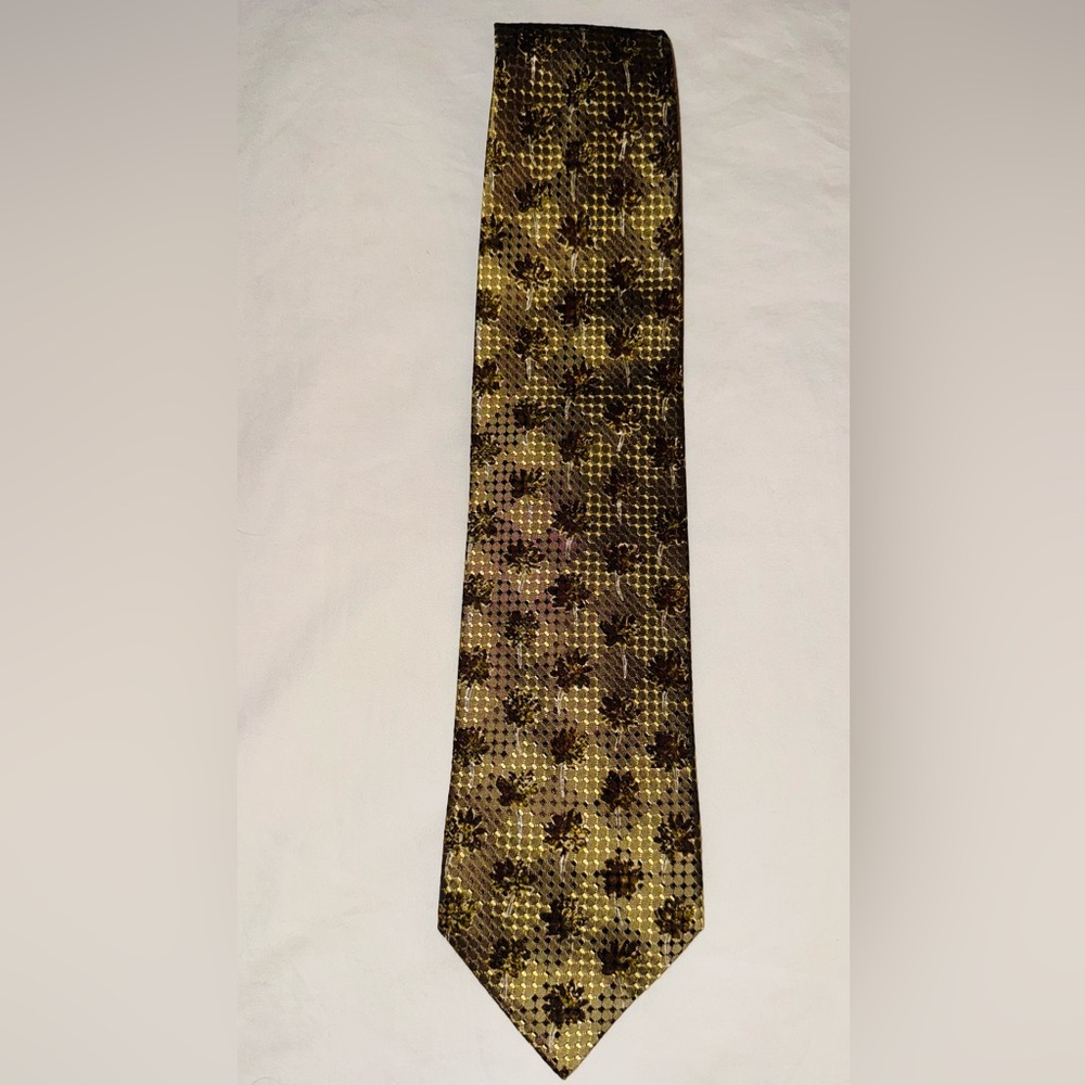 Ermenegildo Zegna Gold and Brown Patterned Tie (Limited Edition!)